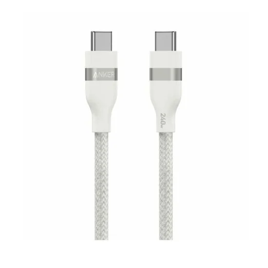 Anker Usb-C To Usb-C Cable 240W (Upcycled-Braided) (1.8M/6Ft) -White